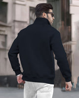 mens navy blue Henley Neck jacket