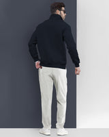 Winter Tracksuit - Navy Blue Sweatshirt & Grey Track Pant