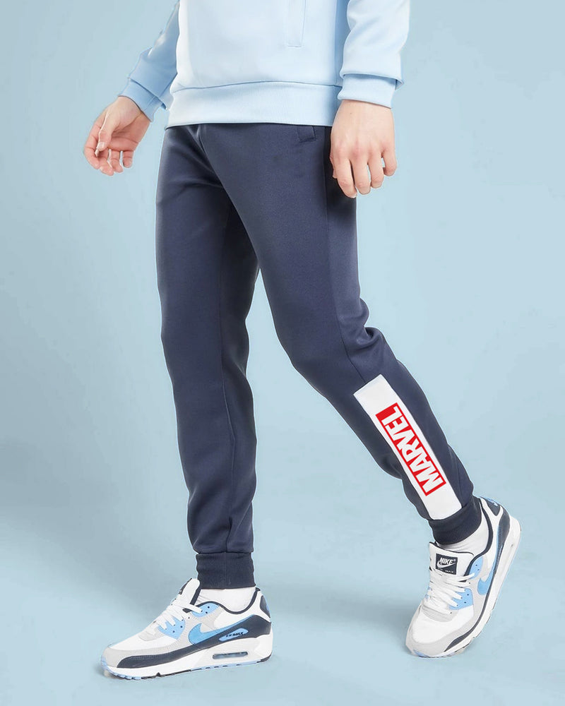 Mens Printed Cuffed Jogger / Navy Blue