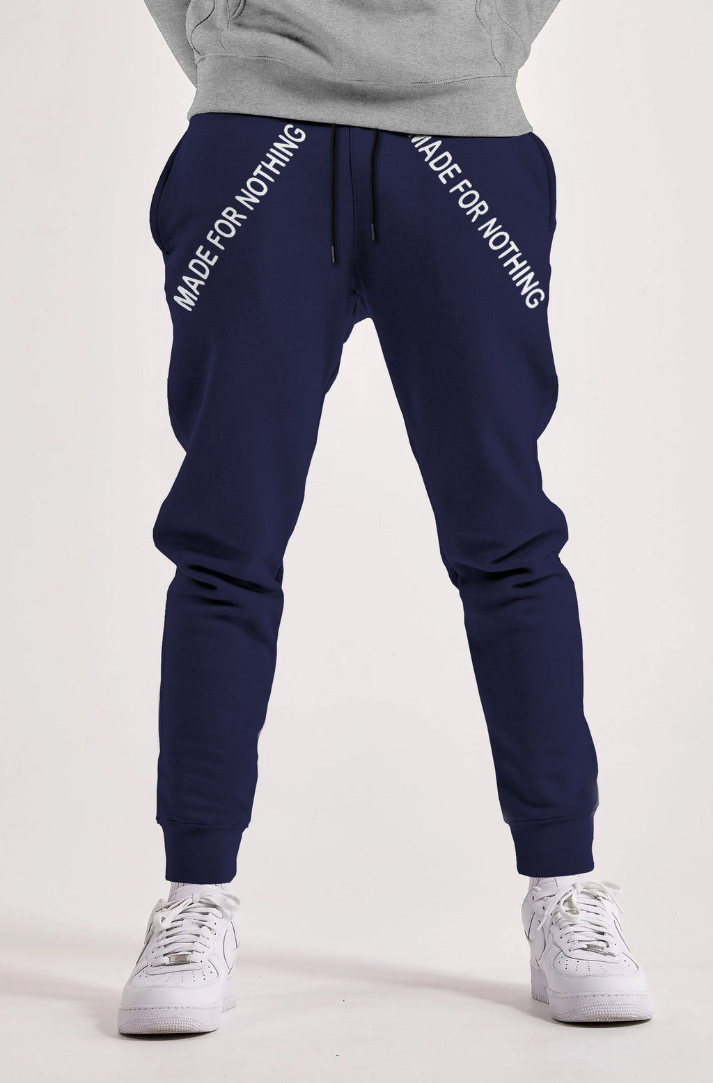 Men Navy Blue Cuffed Loopknit Jogger Pant TRIPR