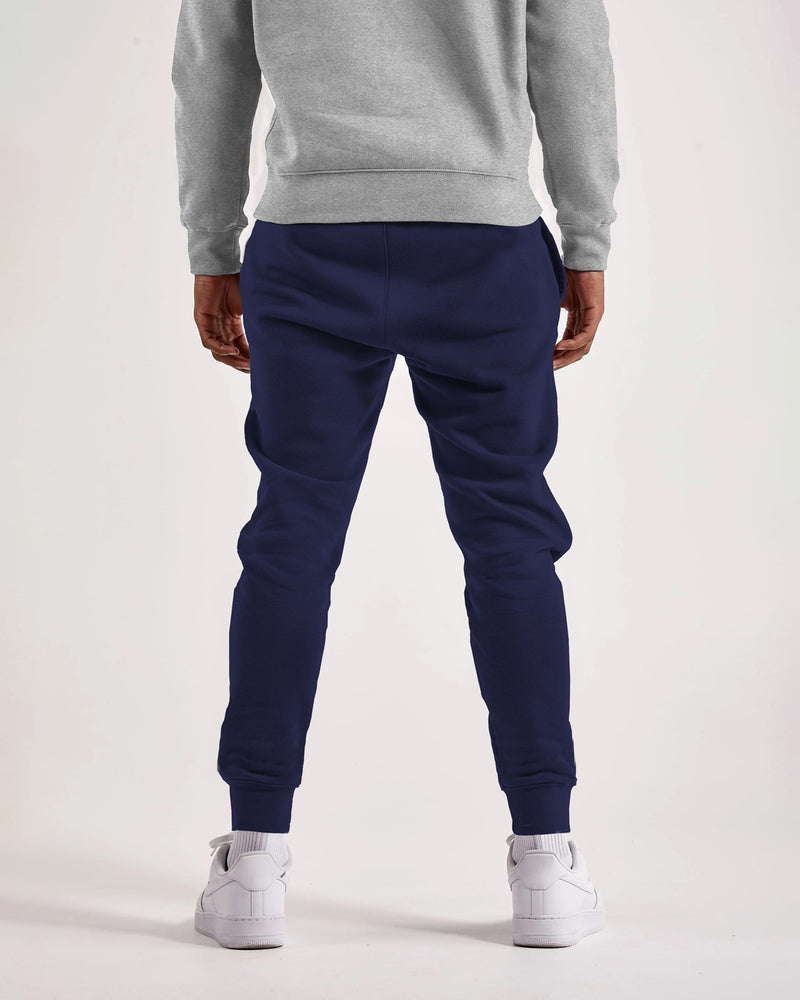 Men Drawstring Cotton Designer Loopknit Jogger / Navy Blue