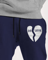 Men Drawstring Cotton Designer Loopknit Jogger / Navy Blue