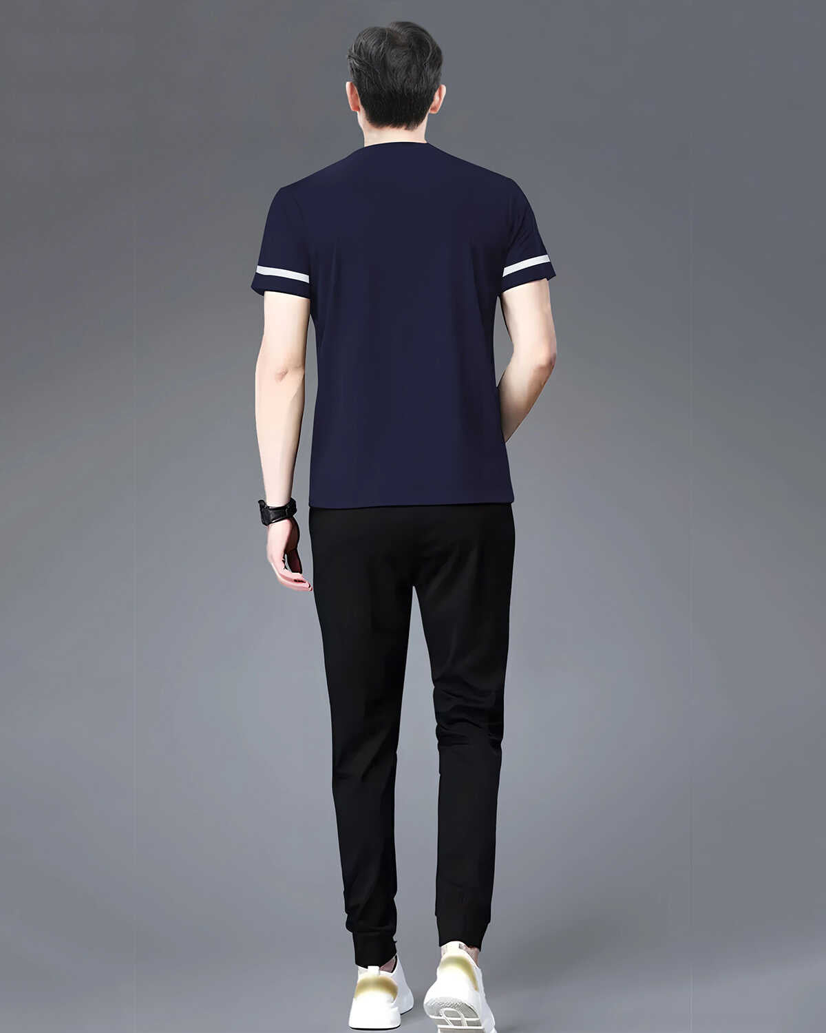 Track Suit For Navyblue Half Sleeve T-shirt With Black Matching Trackpant