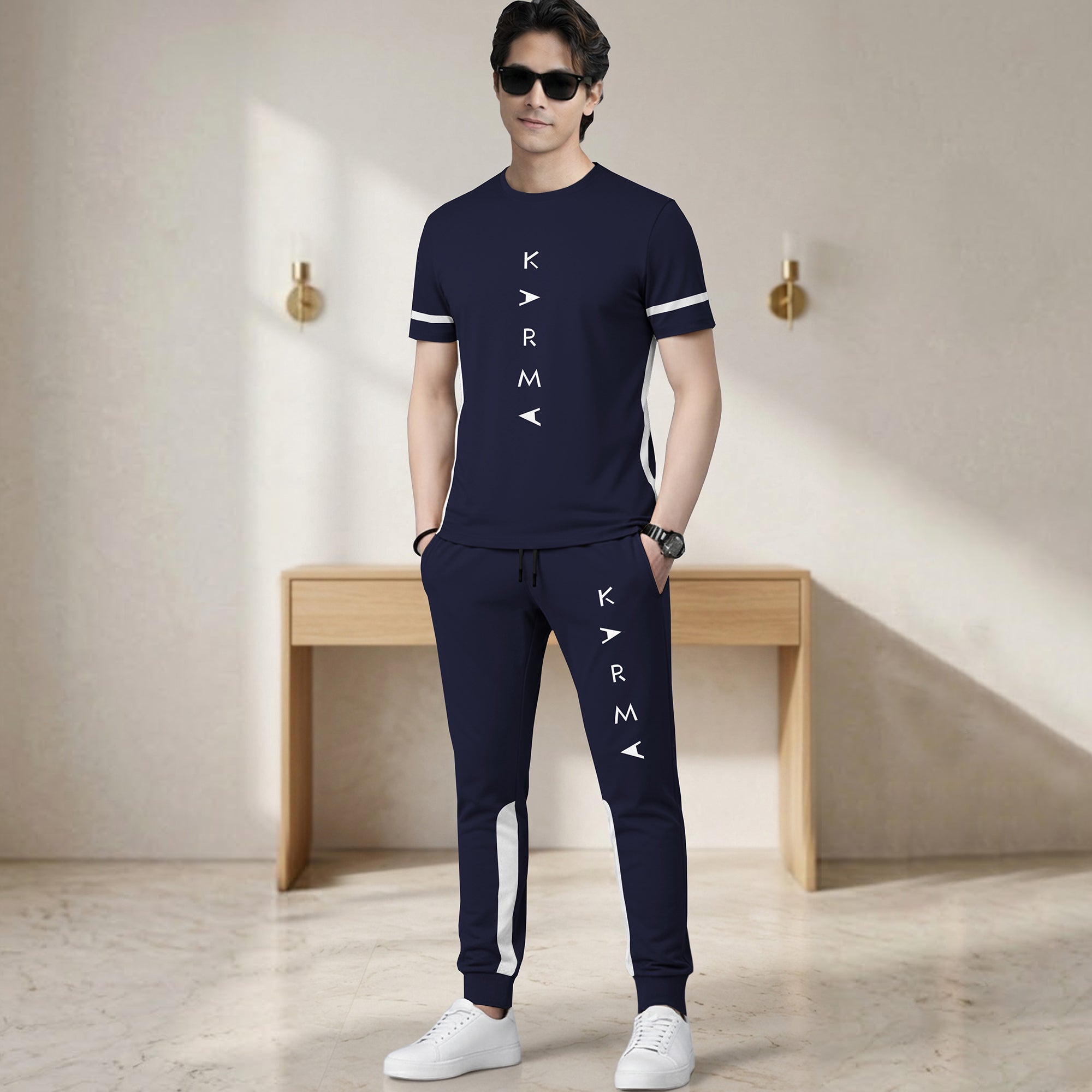 Out Fit Sets For Men Printed Tshirt & Printed Trackpants 22 Variants