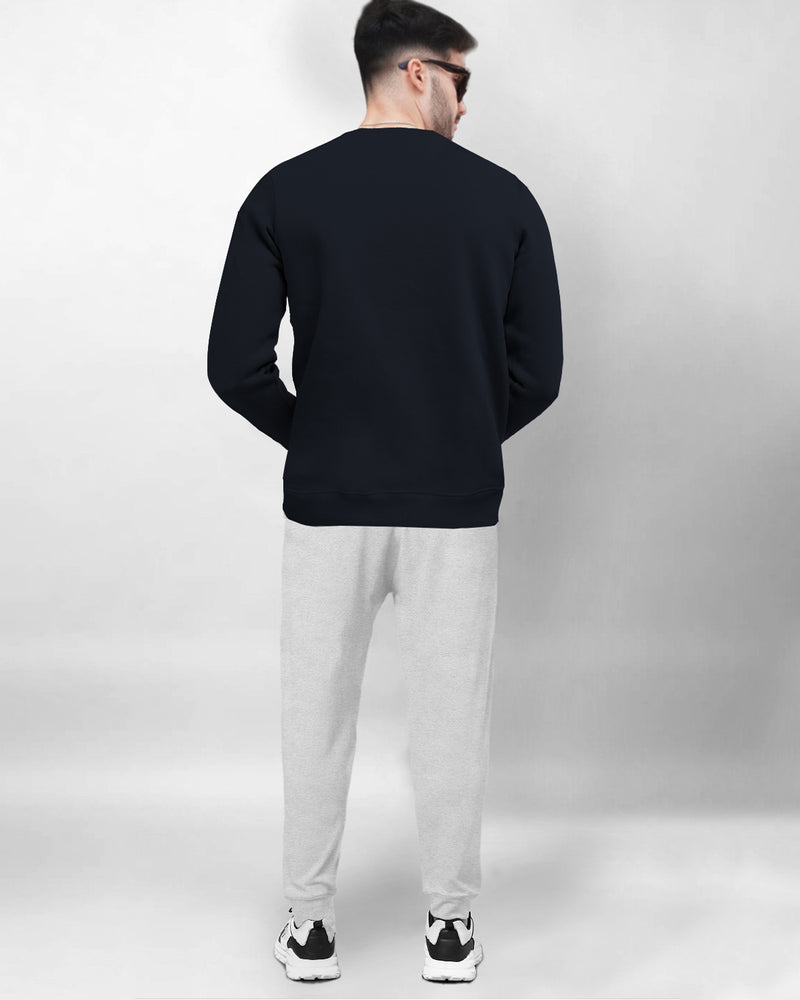 Winter Tracksuit - Navy Blue Sweatshirt & Grey Track Pant