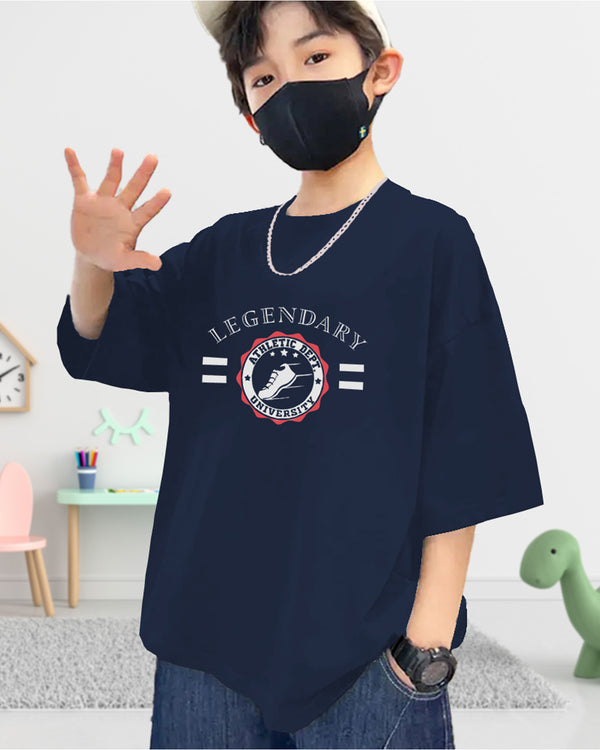 Boys Oversized Legendary Navy Blue T-Shirt