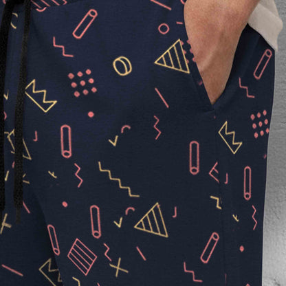 Men Navyblue Design Printed Shorts