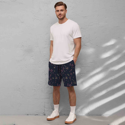 Men Navyblue Design Printed Shorts