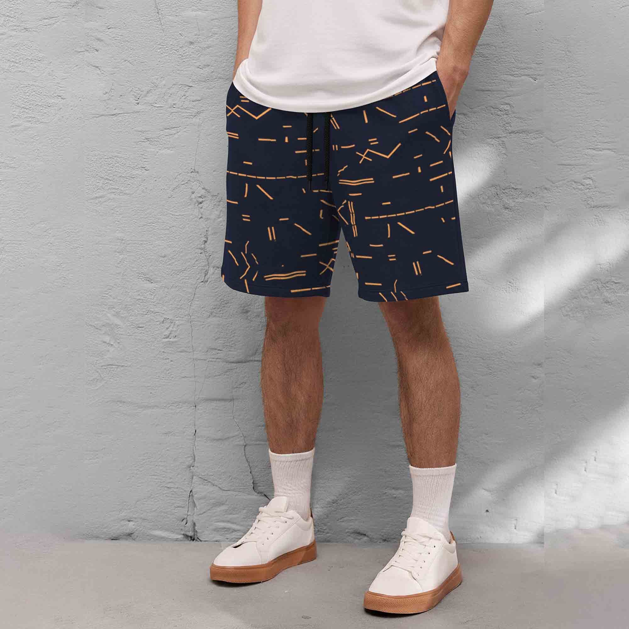Men Printed Regular Fit Shorts Navyblue
