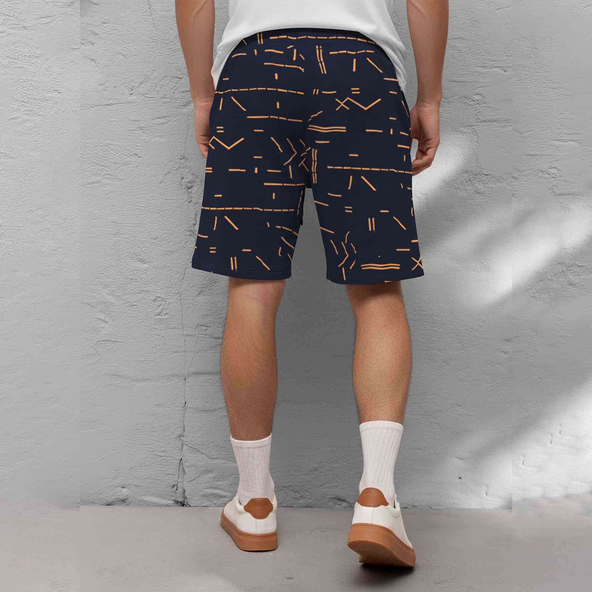 Men Printed Regular Fit Shorts Navyblue