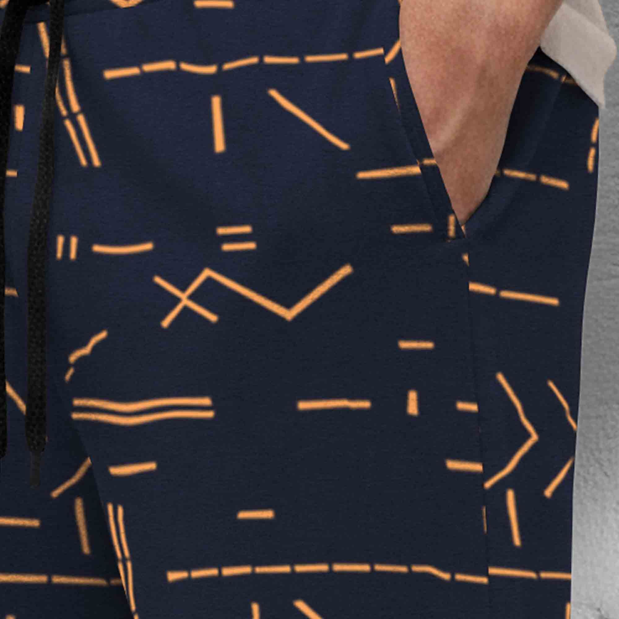 Men Printed Regular Fit Shorts Navyblue