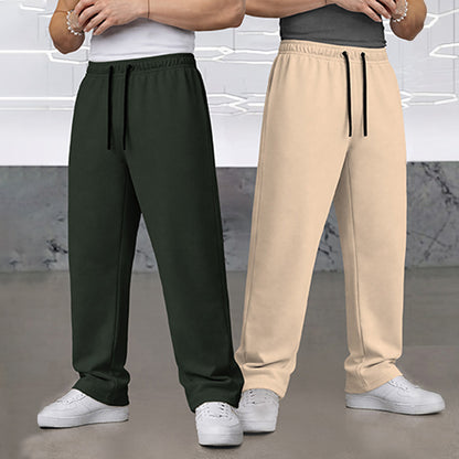 (Pack Of 2) Loose Fit Plain Trackpants Multicolors