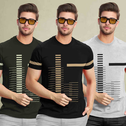 (Pack Of 3) Half Sleeve Printed Tshirts- 17 Variants