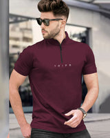 Mens High Neck Half Sleeve T-shirts (Pack Of 2) / Olive & Maroon