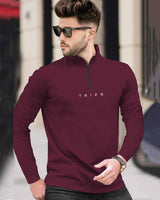 Mens High Neck Full Sleeve T-shirts (Pack Of 2) / Olive & Maroon