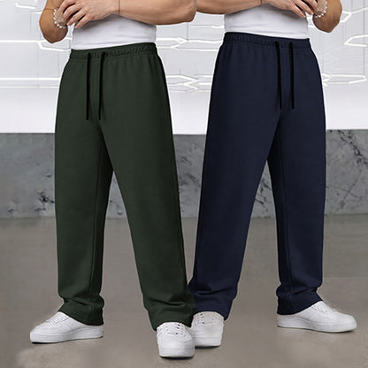 (Pack Of 2) Loose Fit Plain Trackpants Multicolors