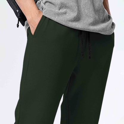 (Pack Of 2) Mens Cotton Blend Solid Olive & Navyblue Joggers