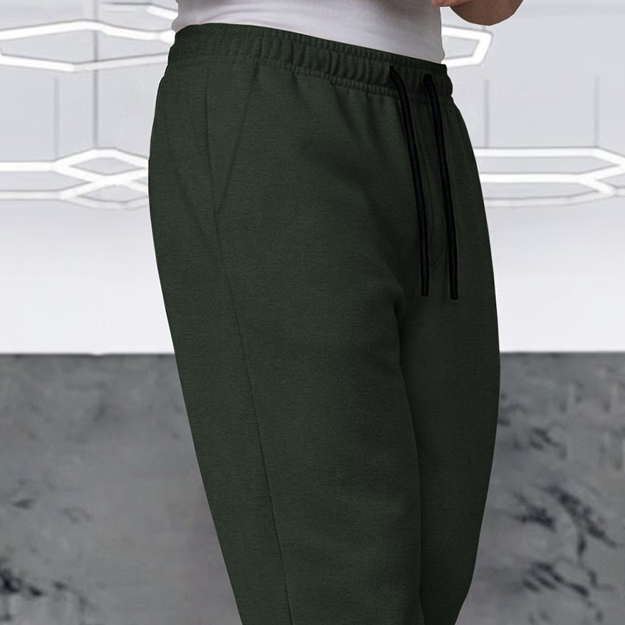 TRIPR Men Solid Loose Fit TrackPant Olivegreen