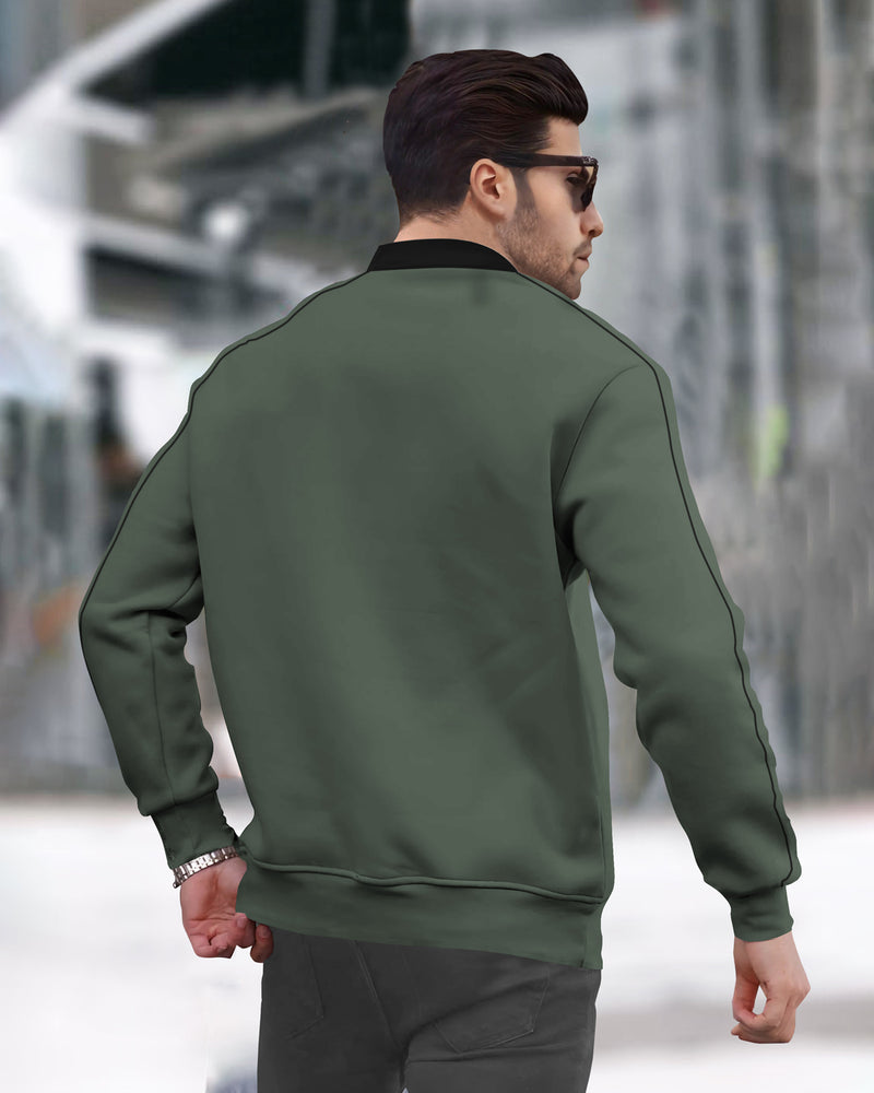 mens SWEATSHIRT OLIVE GREEN