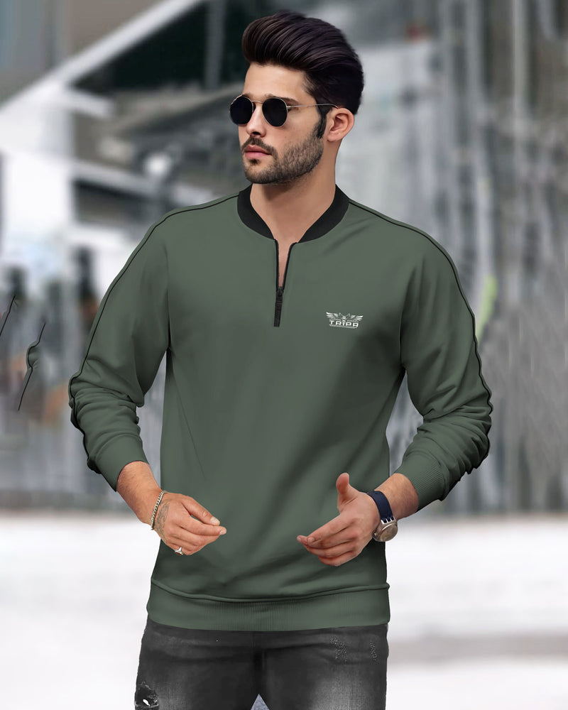 mens SWEATSHIRT OLIVE GREEN