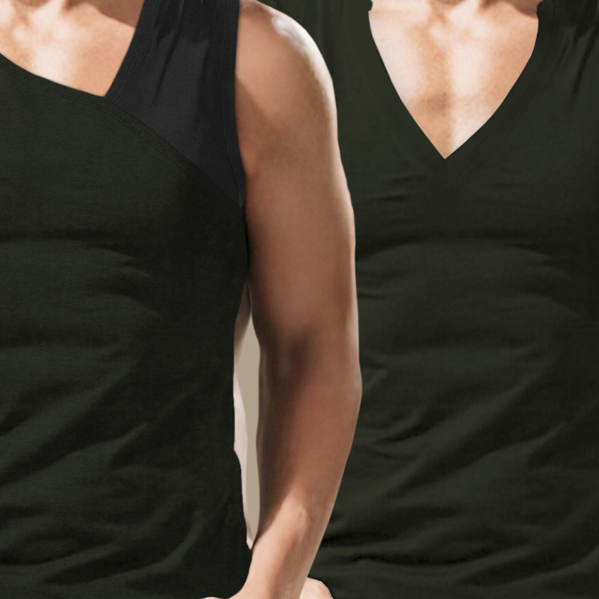(Pack Of 2) Men Printed Top Tank Olivegreen