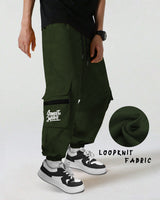 Men olivegreen Printed Baggy fit oversized Cargo Jogger