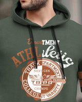 Men Full Sleeve hooded Sweatshirt / Olive Green