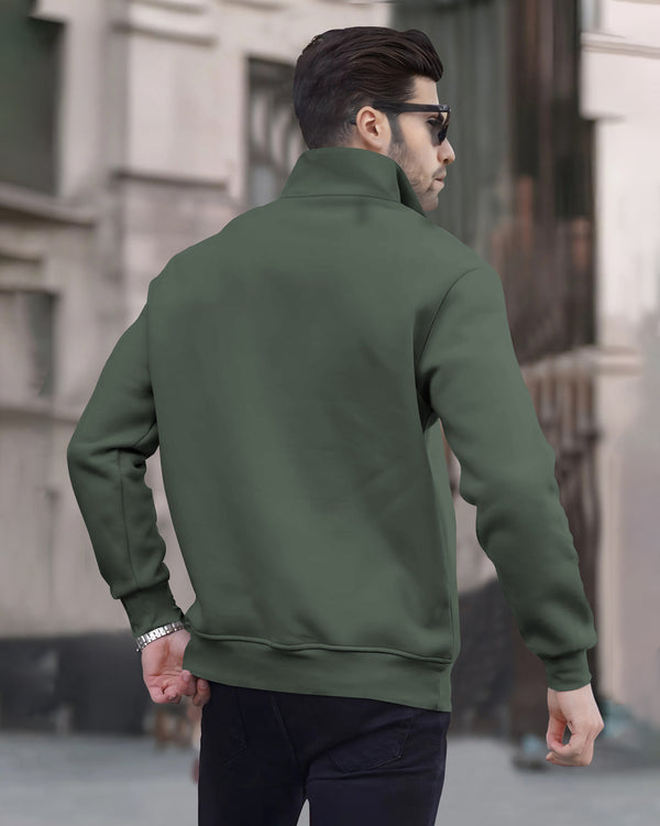 mens SWEATSHIRT OLIVE GREEN