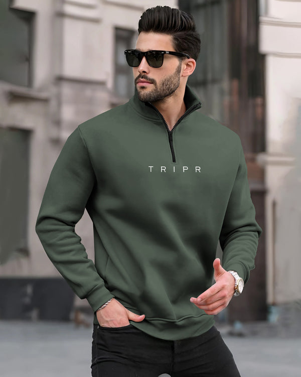 mens SWEATSHIRT OLIVE GREEN