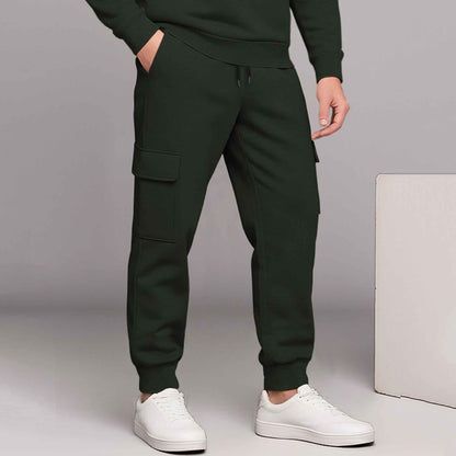 Olive Green High Neck Sweatshirt and Cargo Jogger Tracksuit
