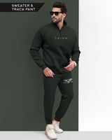 Tracksuit For Men Olivegreen Sweatshirt / Olivegreen Trackpant