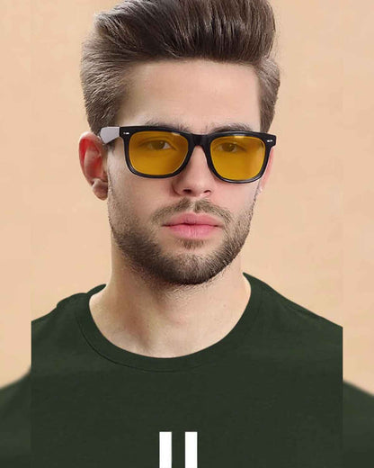 Men Printed Half Sleeve Round Neck Cotton Blend Olivegreen T-Shirt