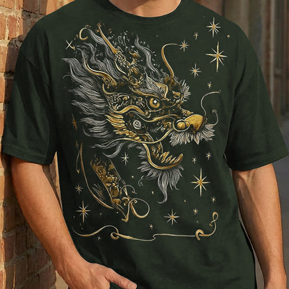 Japanese Dragon Printed Oversized Olivegreen Tshirt