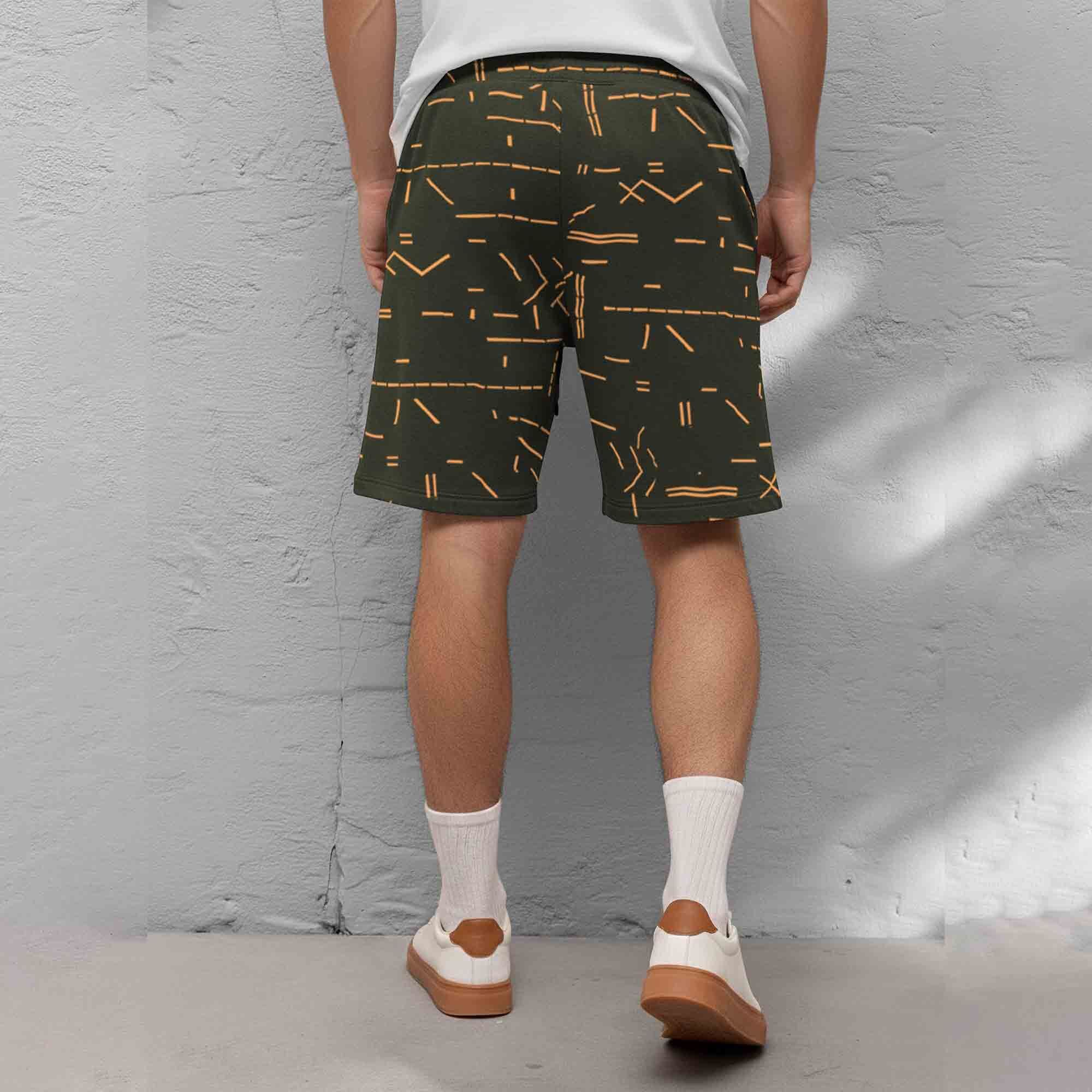 Men Printed Regular Fit Shorts Olivegreen