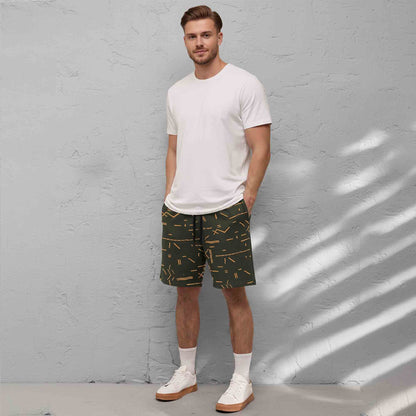 Men Printed Regular Fit Shorts Olivegreen