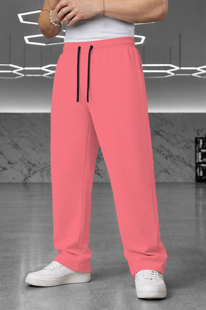 Men Solid Loose Fit TrackPant Pink