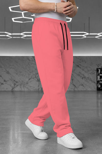 Men Solid Loose Fit TrackPant Pink