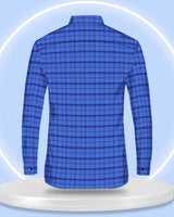 MEN FULL HAND ROYAL BLUE CHECKED FORMAL SHIRT