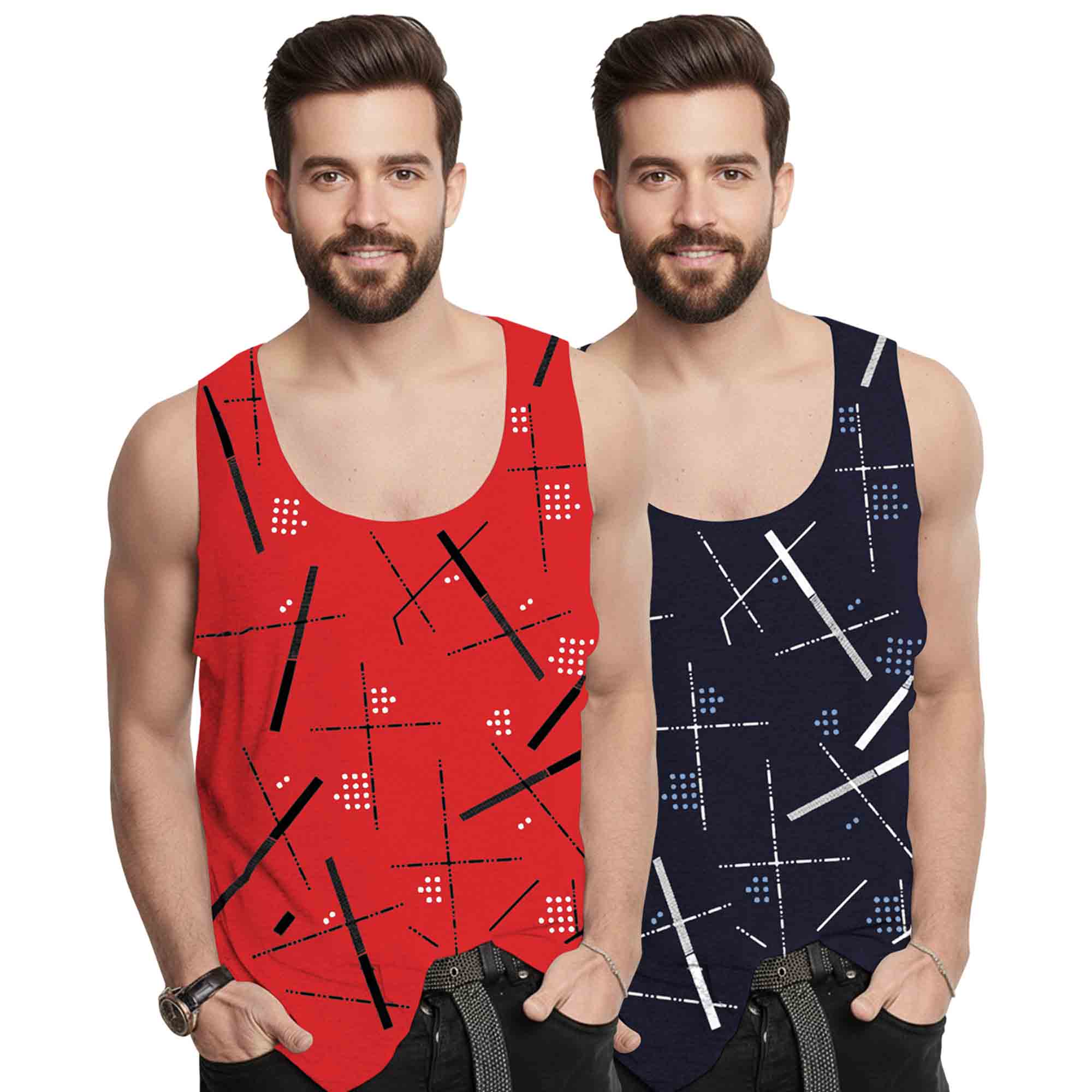 (Pack of 2) Men's Baniyans - 11 Variants