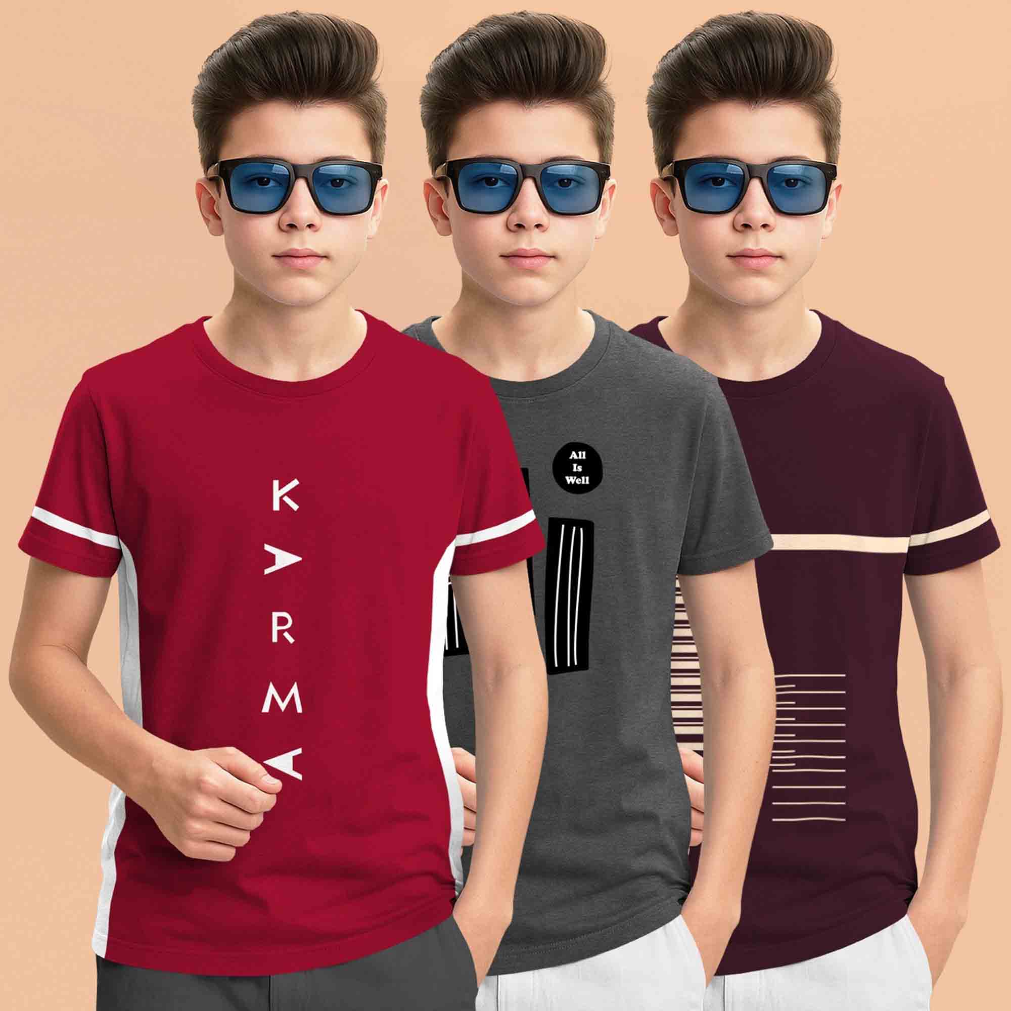 Boys Combo Pack Half Sleeve Printed Tshirts - 17 Variants
