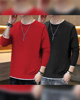 (Pack of 2) Men Full Sleeve T-shirts Combo | 4 COLORS SET