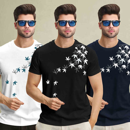 (Pack Of 3) Half Sleeve Printed Tshirts- 12 Variants