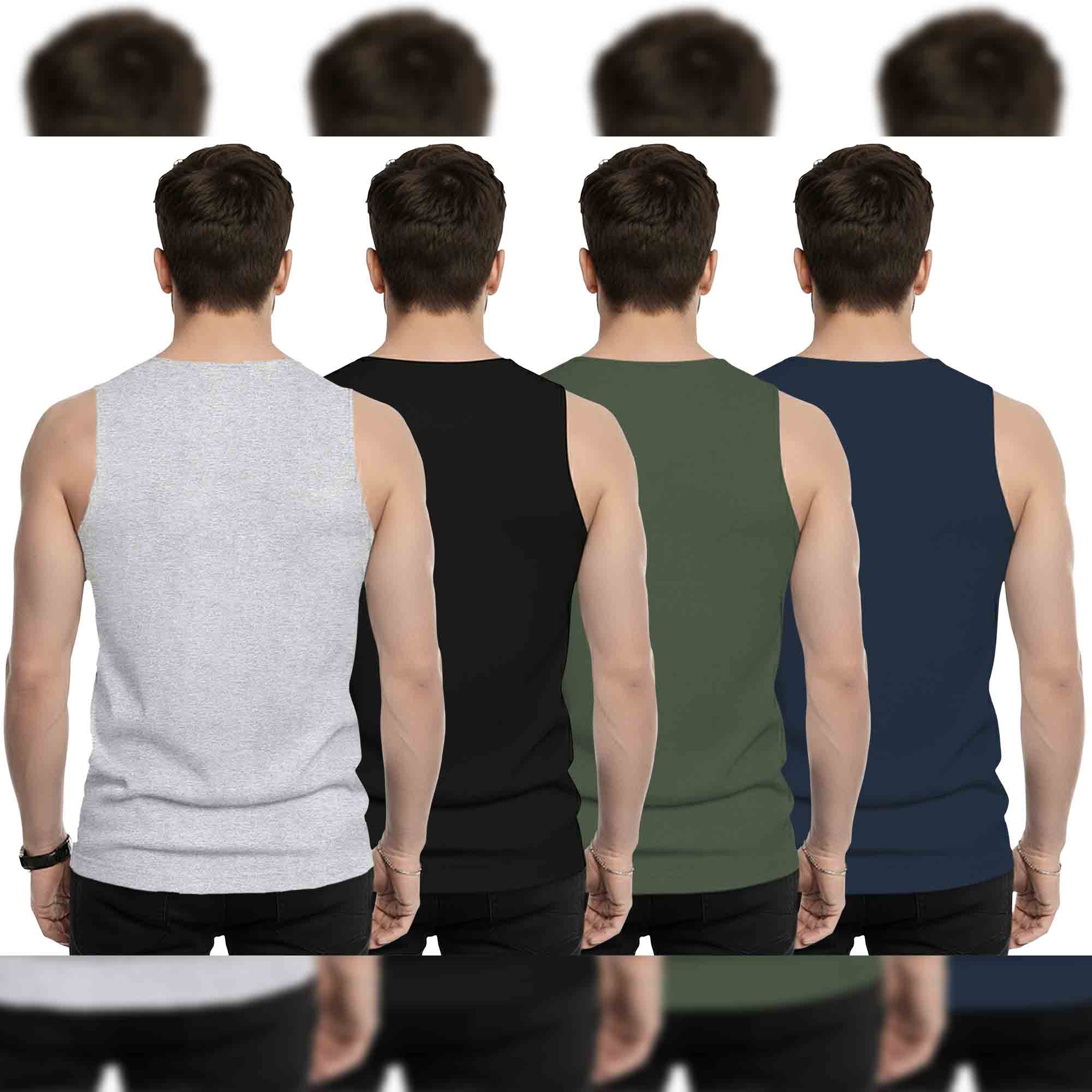 Men Vest Combo | grey - Black - Dark Blue - Green | (Pack of 4)