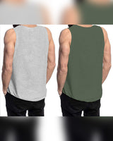 Men Vest Combo - Grey - Green (Pack of 2)