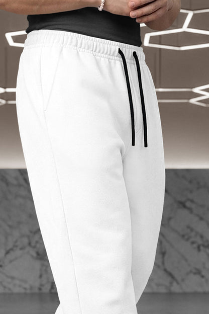 TRIPR Men Solid Loose Fit TrackPant White
