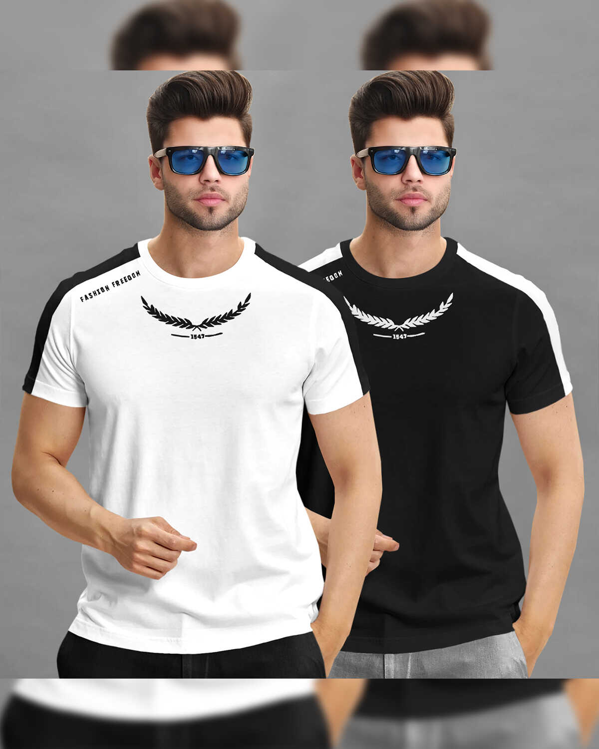 (Pack Of 2) Half Sleeve Printed Tshirts - 18 Variants