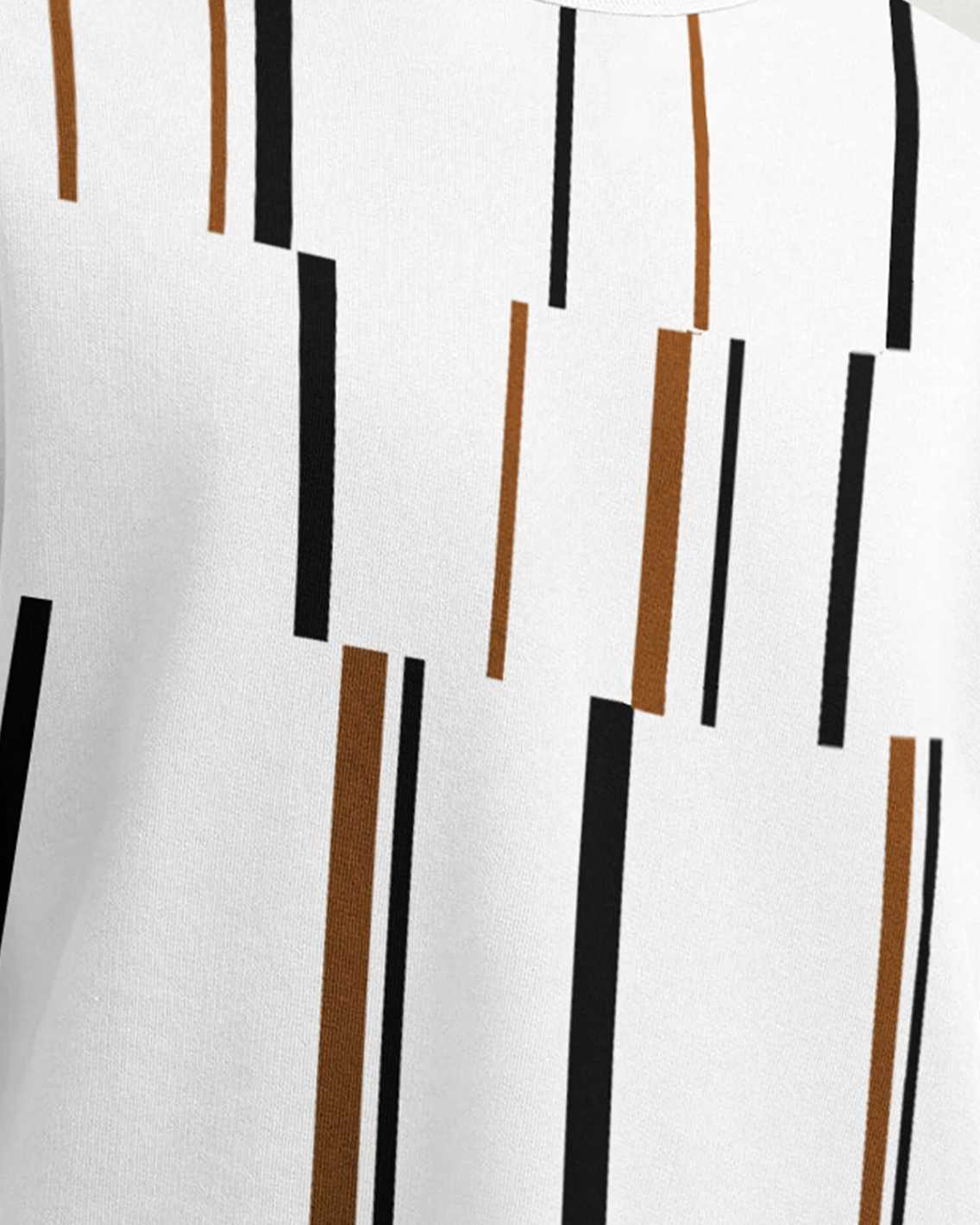 Men Over All Printed White Oversized T-shirt