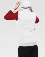 Girls Full Sleeve Printed Believer Sweatshirt / White & Red