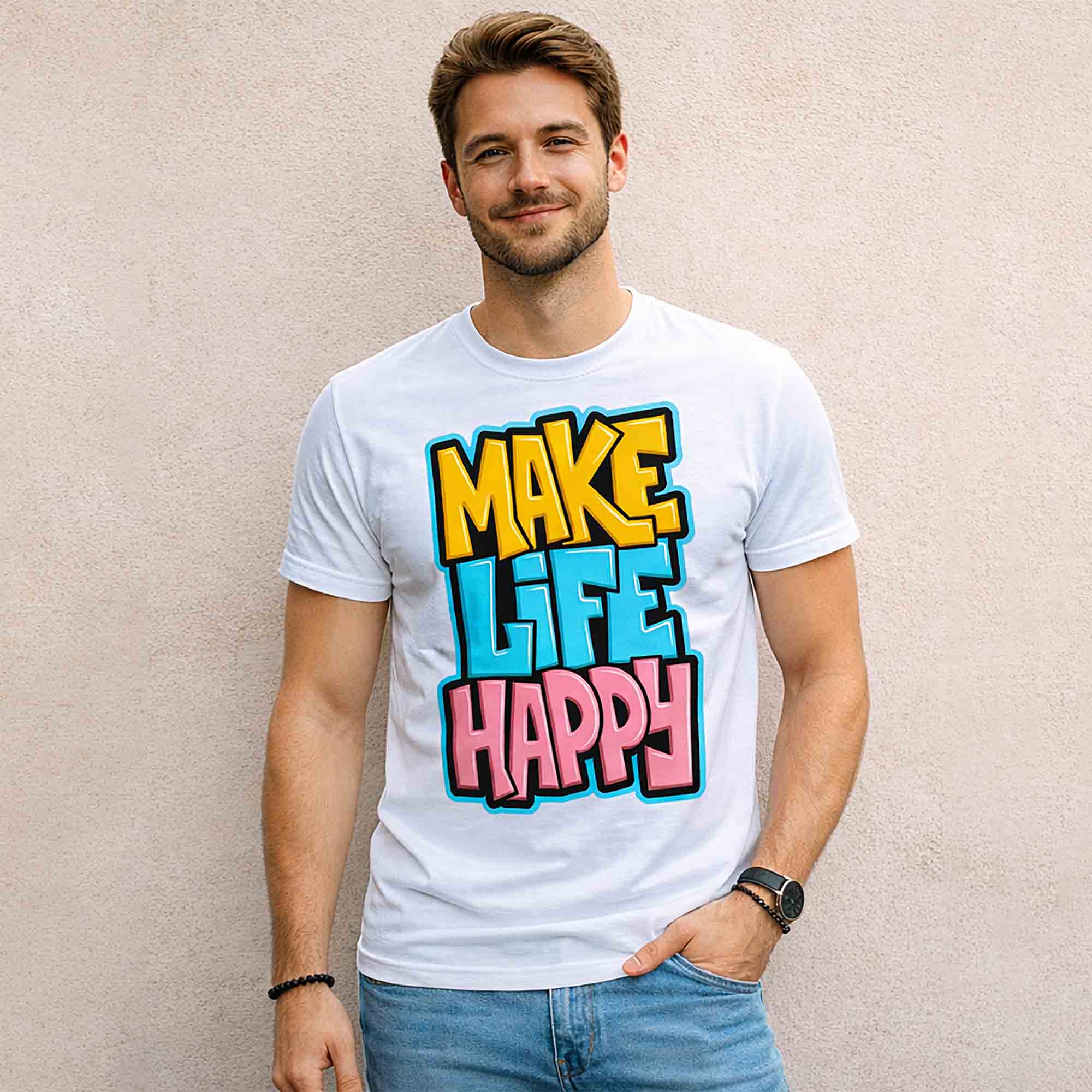 Men Half Sleeve Typography Printed Tshirts