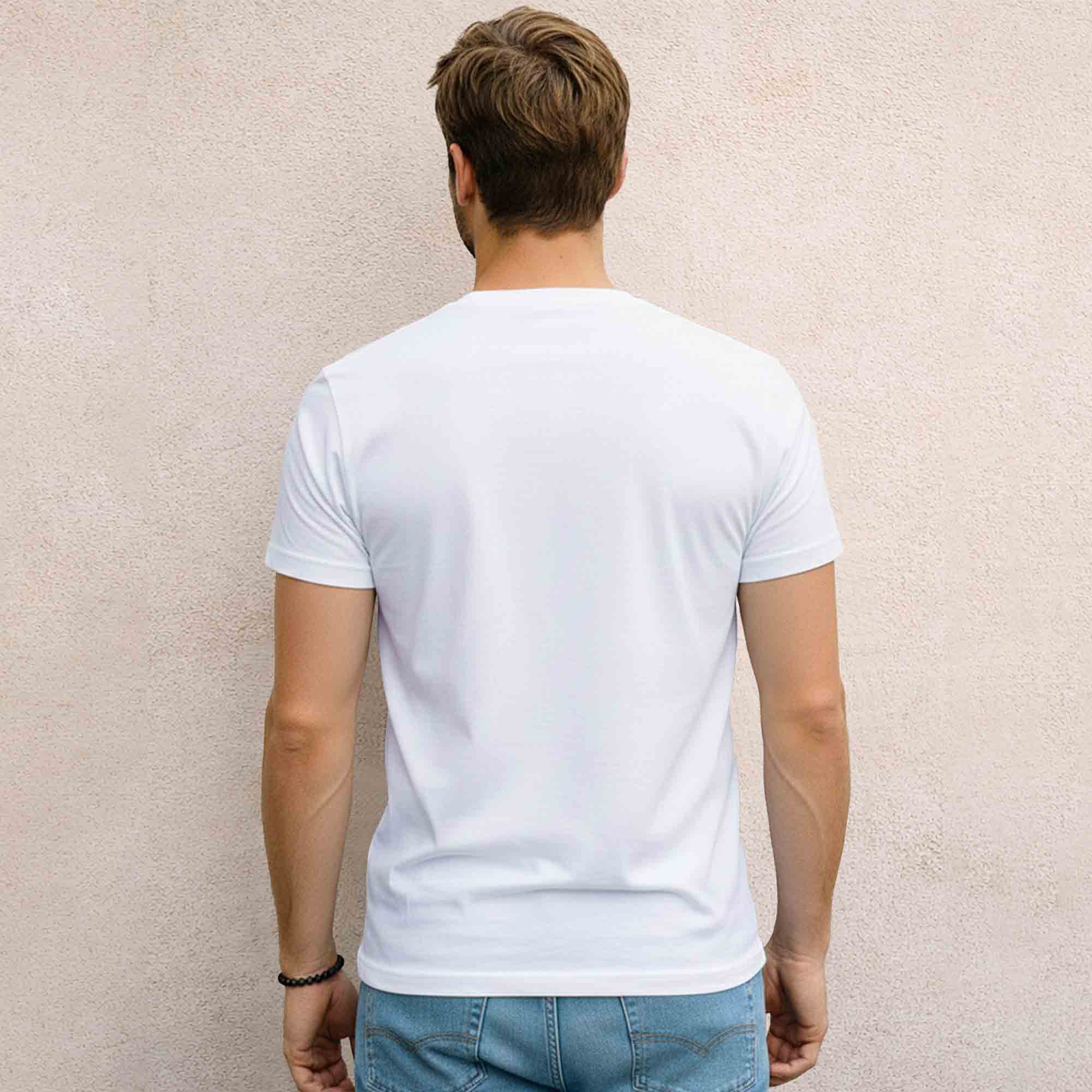Men Half Sleeve Printed Tshirt White